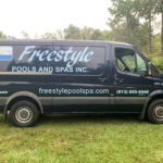 Digitally Printed and Vinyl Lettered Freestyle Pools Truck