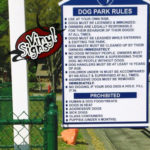 Installed Dog Park Rules sign