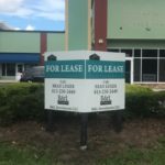 Installed Digitally Printed 4x4 V-shape Sign For Lease with Posts