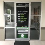 Digitally Printed Storefront Door Mind Over Matter Meals