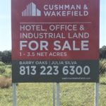 Installed 4x4 Cushman and Wakefield Sign with Posts