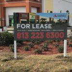 4x8 Digitally Printed Cushman and Wakefield For Lease sign with Posts